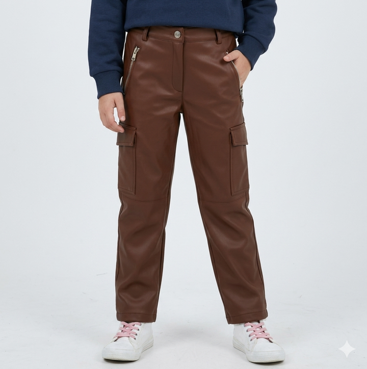 Sleek Cargo Leather Pants