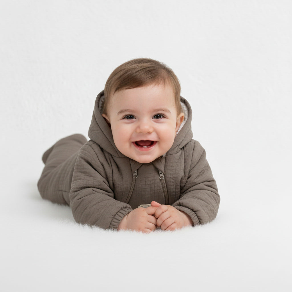 Quilted Hooded Footie Snowsuit