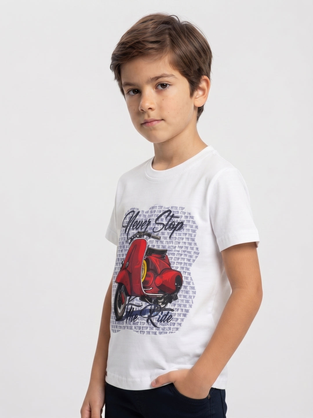 Boys' "Never Stop the Ride" Scooter Graphic T-Shirt