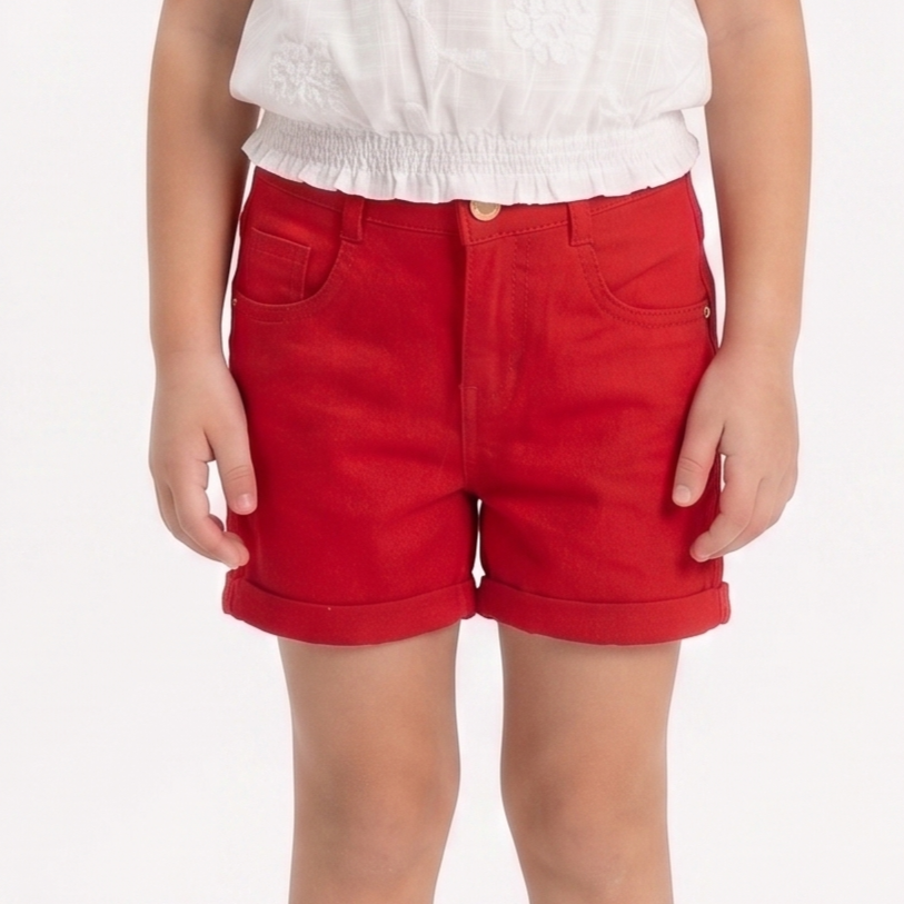 Girls' Classic Rolled-Cuff Denim Shorts