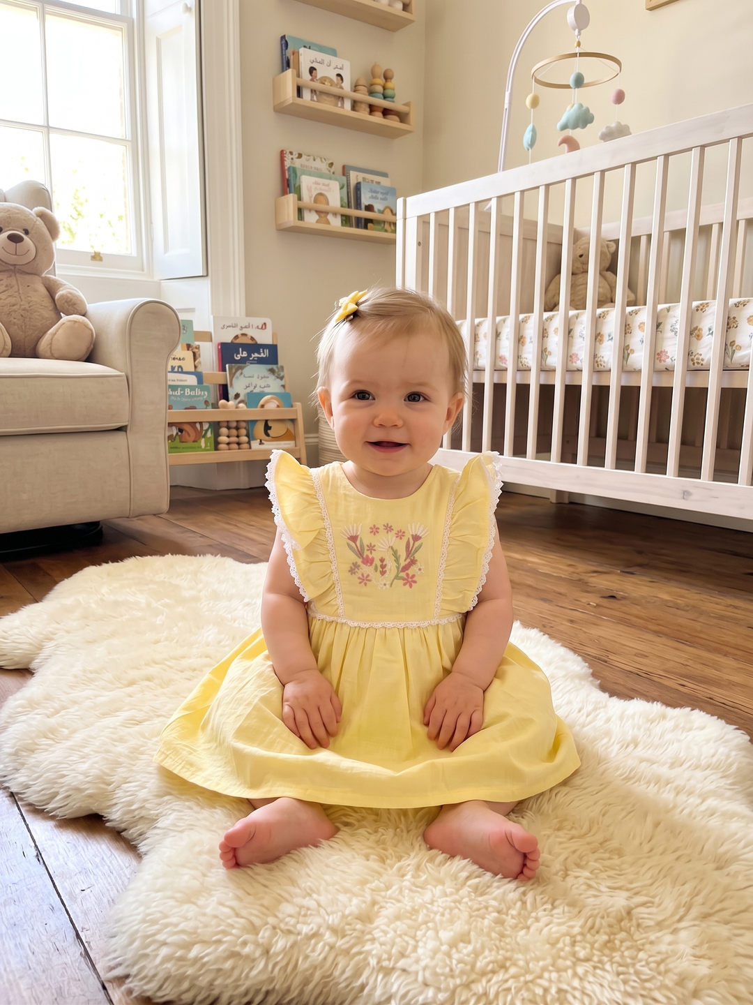 Product Name: Bella Floral Embroidered Pinafore Dress