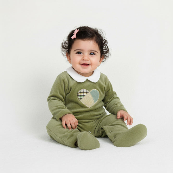 Patchwork Heart Footed Sleeper