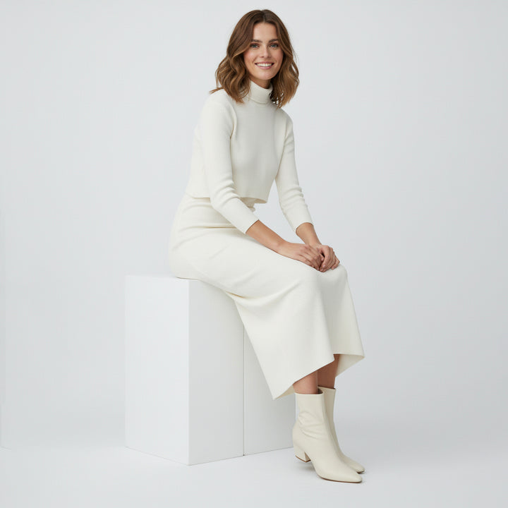 The Ribbed High-Neck Duo Set