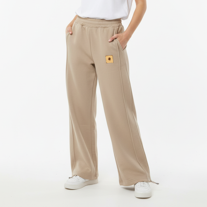 Neutral Wide-Leg Lounge Pants