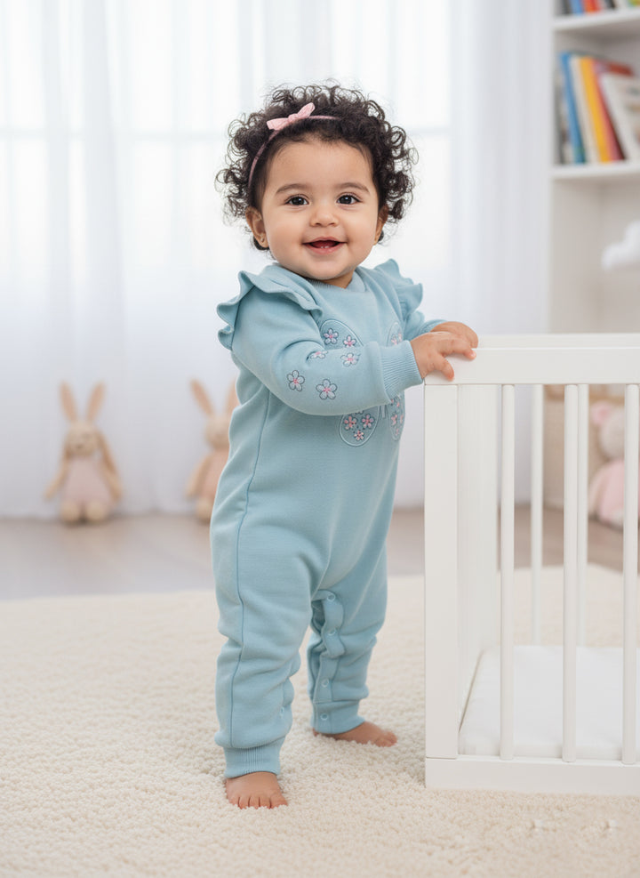 Ruffle-Shoulder Butterfly Romper