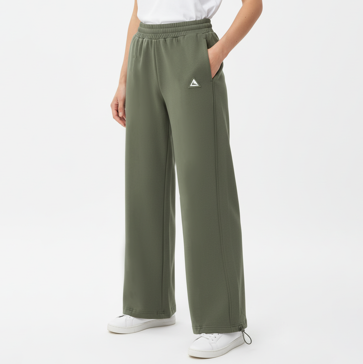 Wide-Leg Track Pants with Adjustable Hem