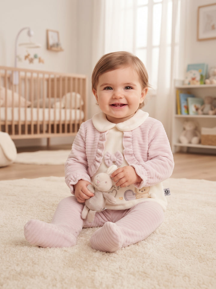 Sweet Kitten Layered Baby Sleepsuit
