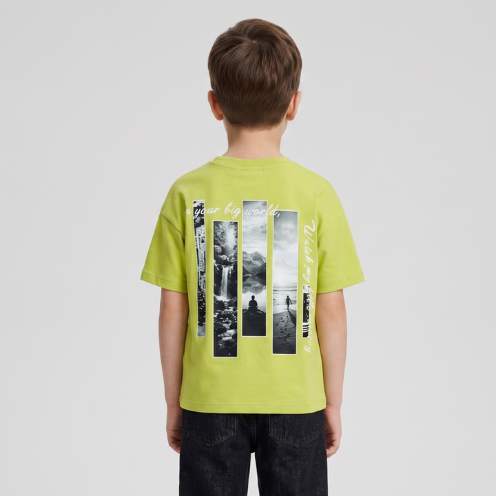 "Big World" Nature Print T-Shirt