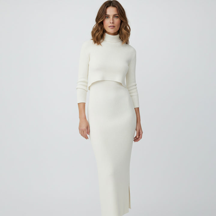 The Ribbed High-Neck Duo Set