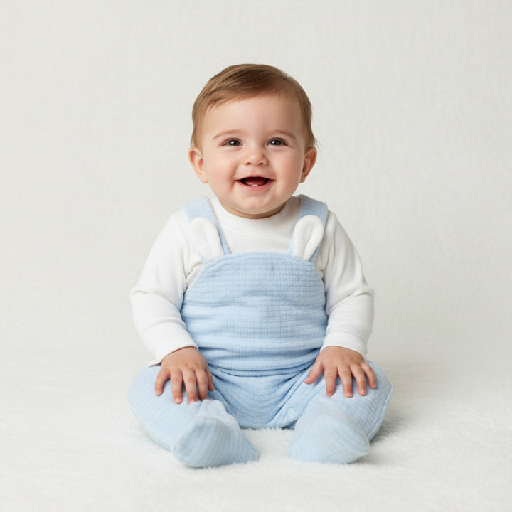 Textured Bunny Ears Footie Overall