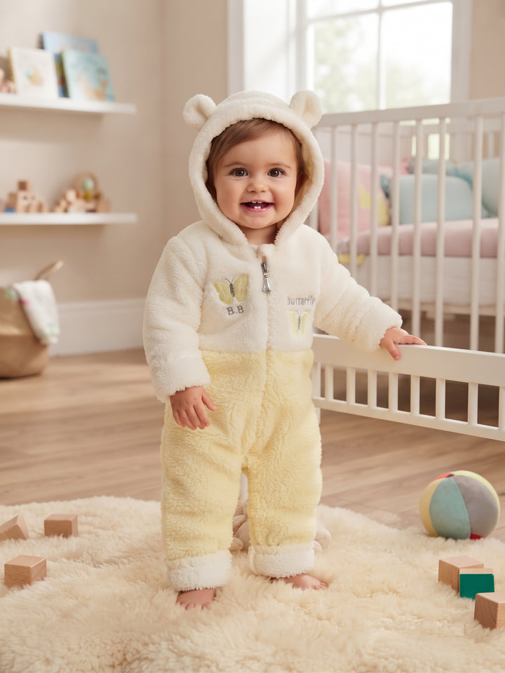 Butterfly Plush Fleece Hooded Onesie