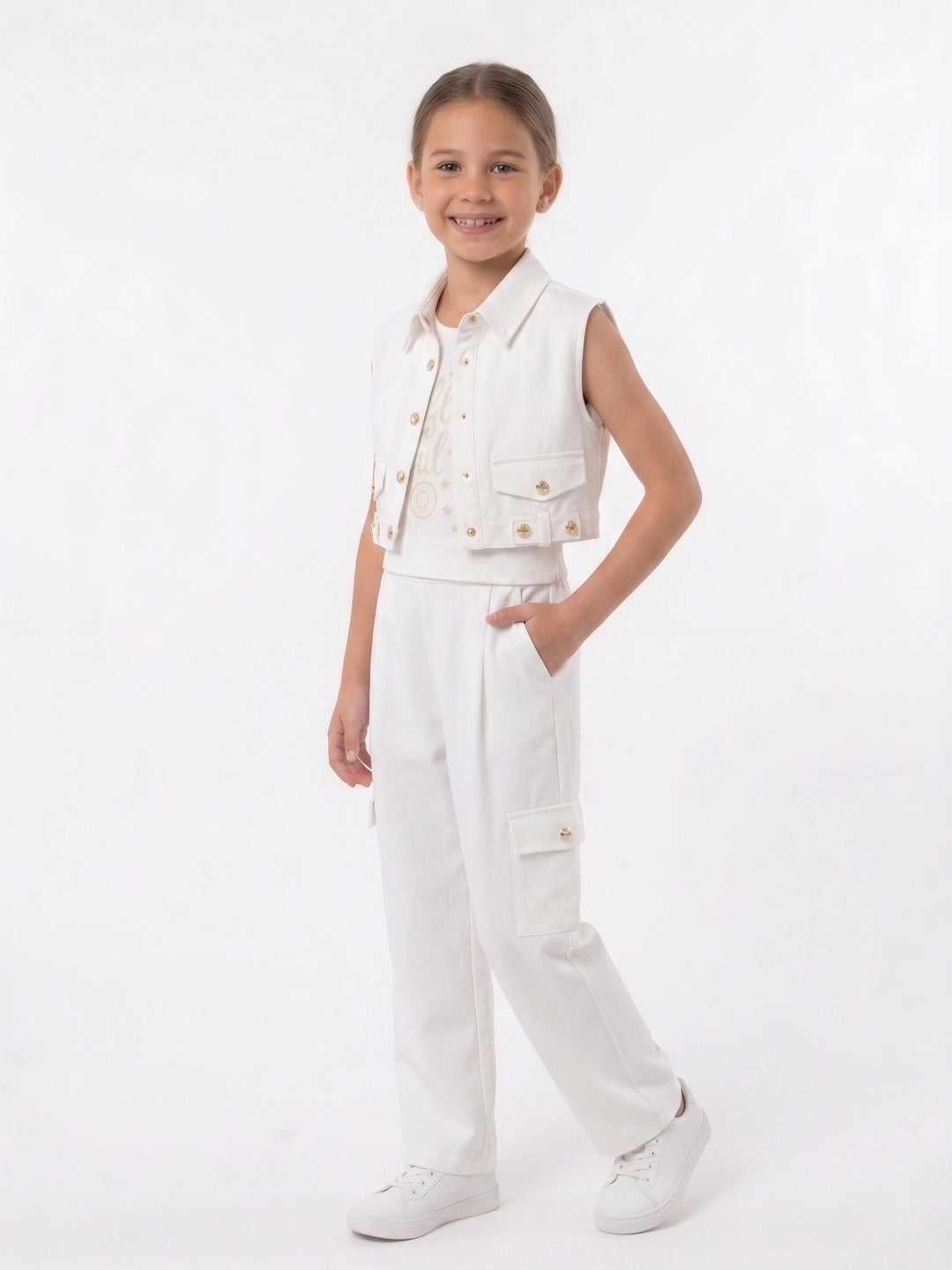 Chic Sleeveless Cargo Set