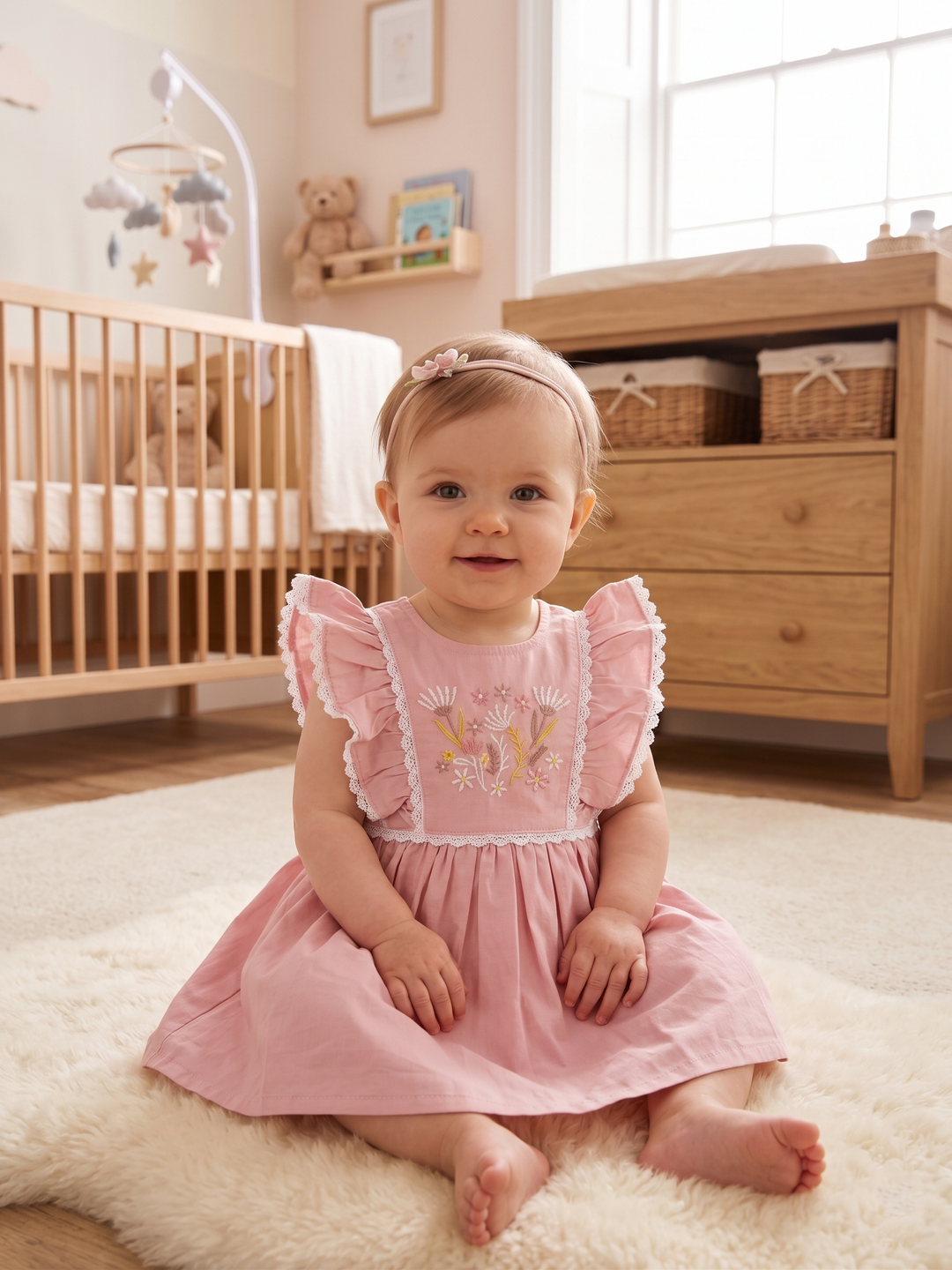 Product Name: Bella Floral Embroidered Pinafore Dress