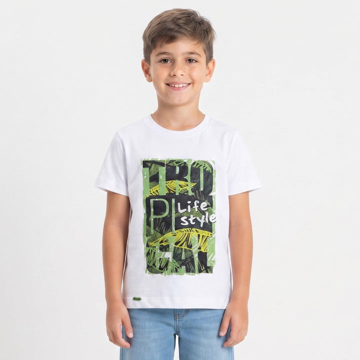Summer Vibe Tropical Leaf Graphic Tee