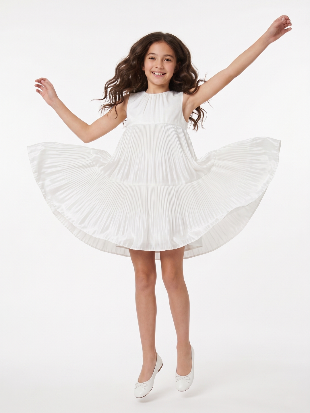 Elegant Tiered Pleated Party Dress for Girls