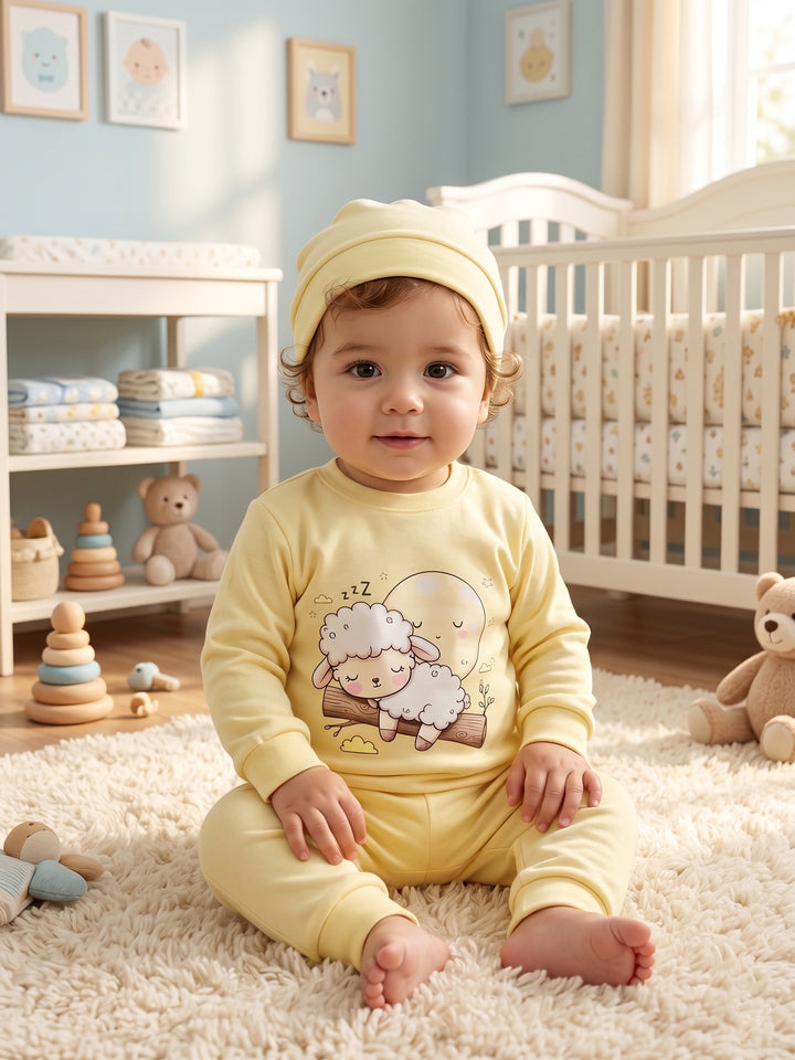 Sleeping Lamb Pastel Yellow Pajama Set