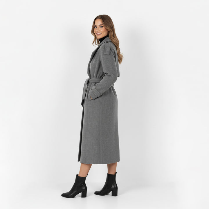 Wool Blend Longline Trench Coat