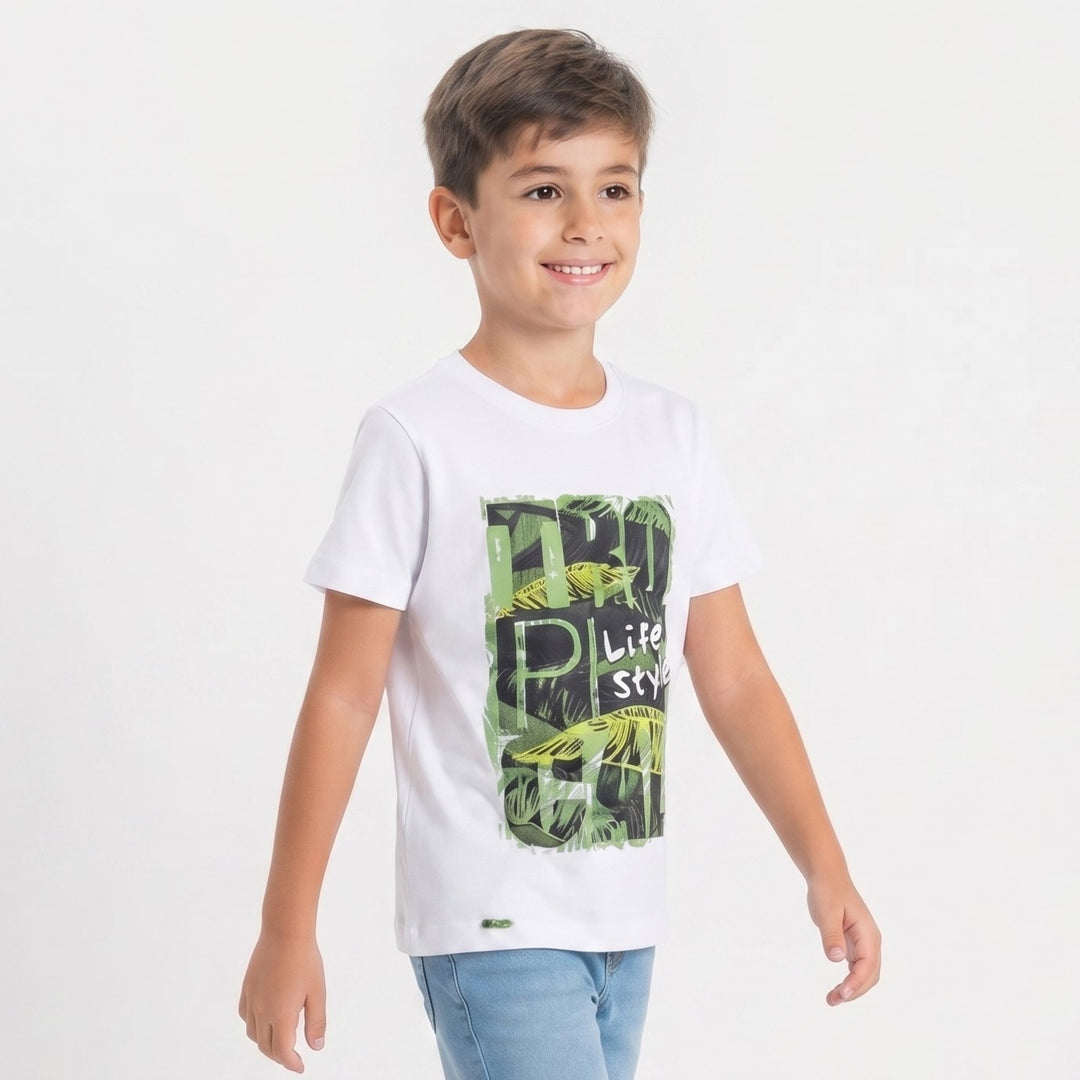 Summer Vibe Tropical Leaf Graphic Tee