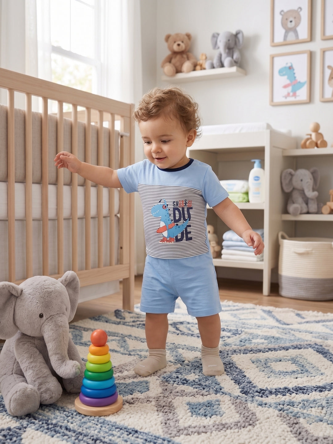 Skate Dino Baby Short Romper