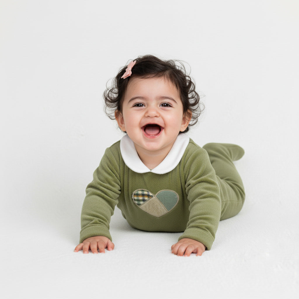 Patchwork Heart Footed Sleeper