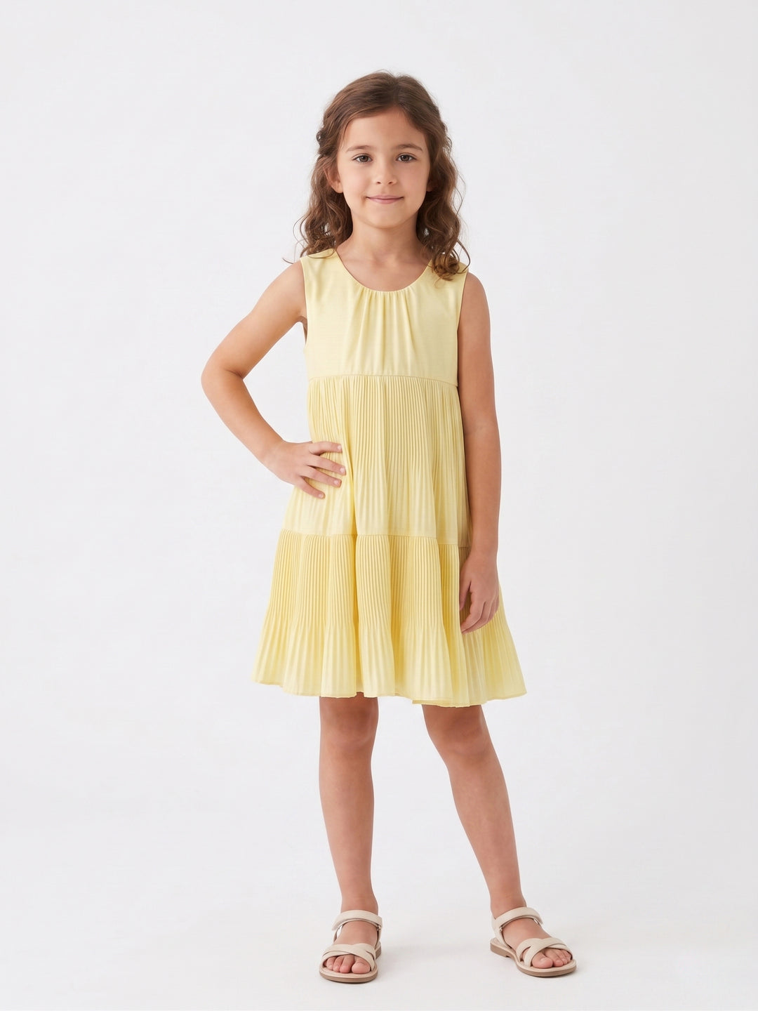 Summer Pleated Party Tiered Dress
