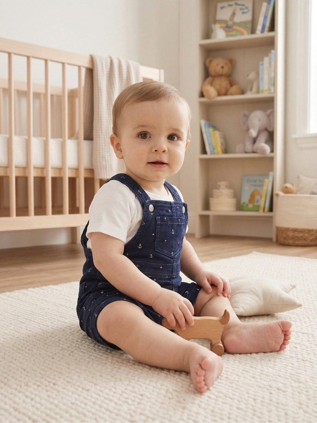 Classic Nautical Stripe Dungaree Set