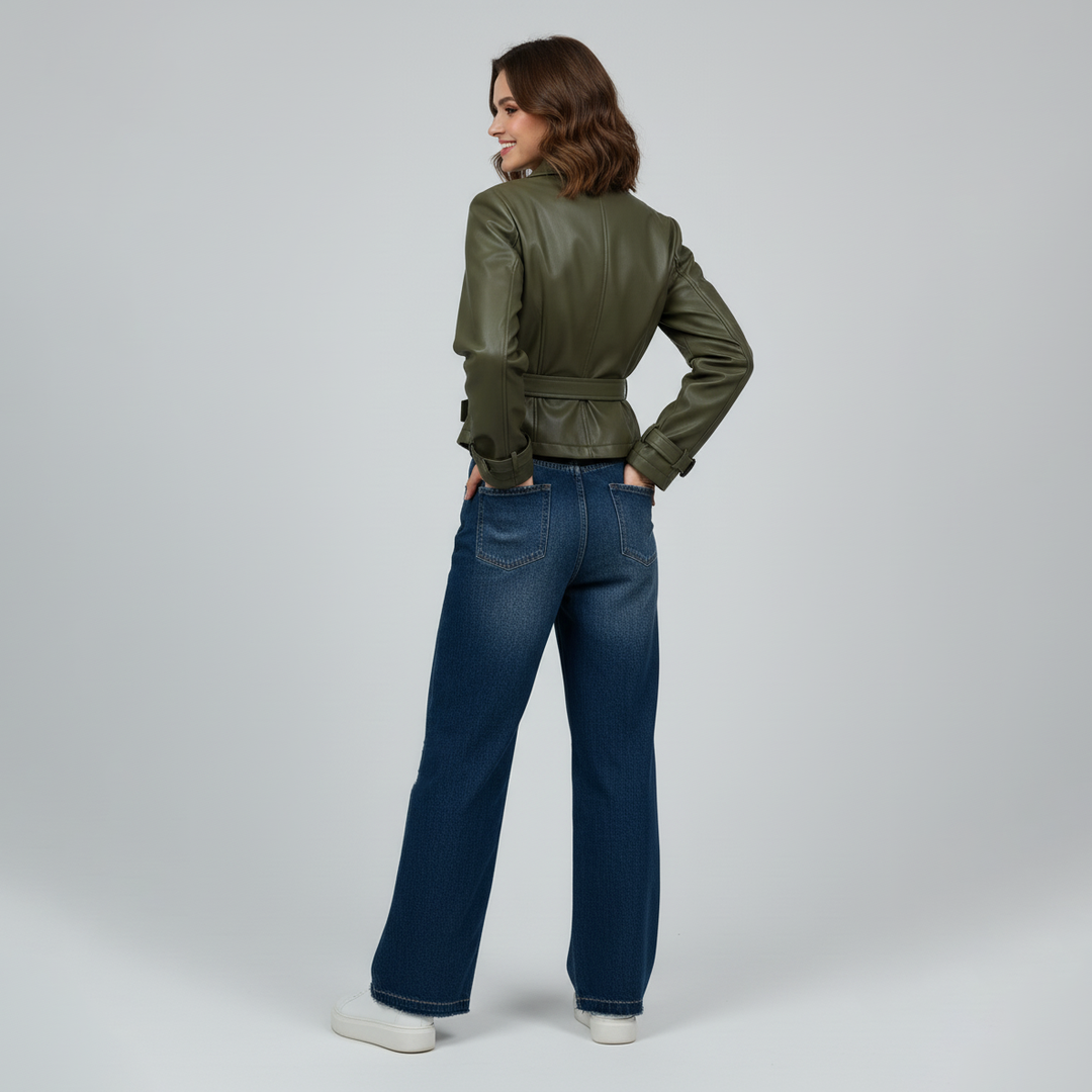 Leather Cropped Jacket