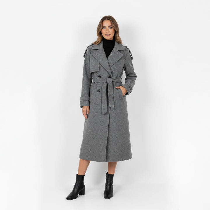 Wool Blend Longline Trench Coat