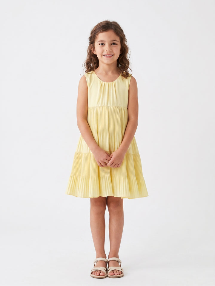Summer Pleated Party Tiered Dress