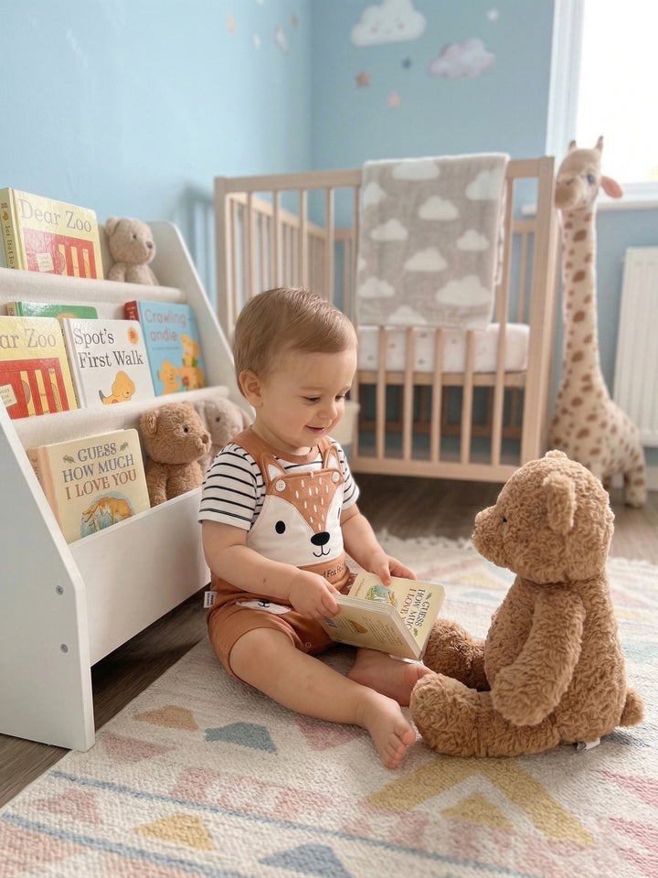 Little Fox Striped Dungaree Set