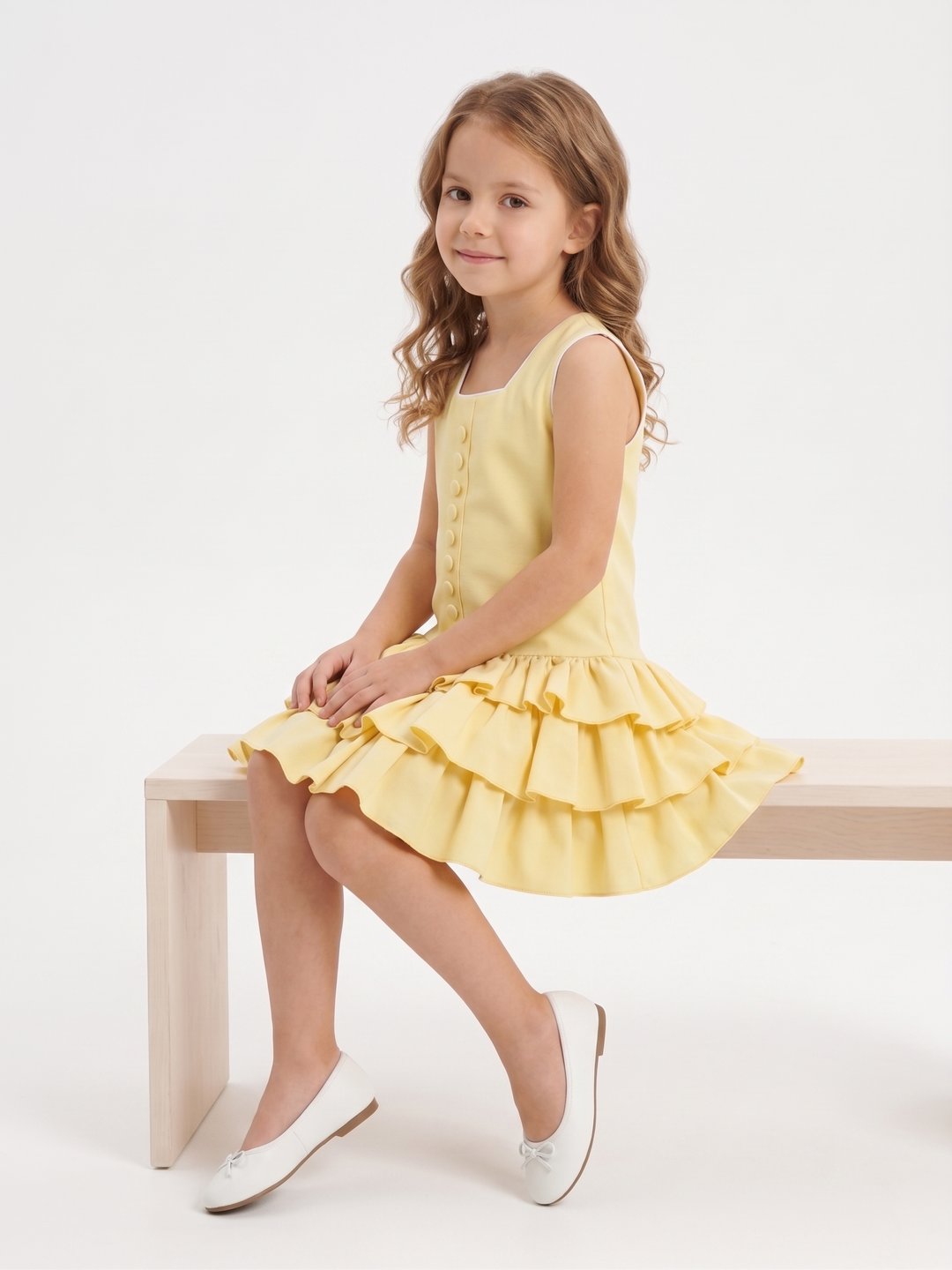 Sleeveless Drop-Waist Multi-Tiered Ruffled Dress