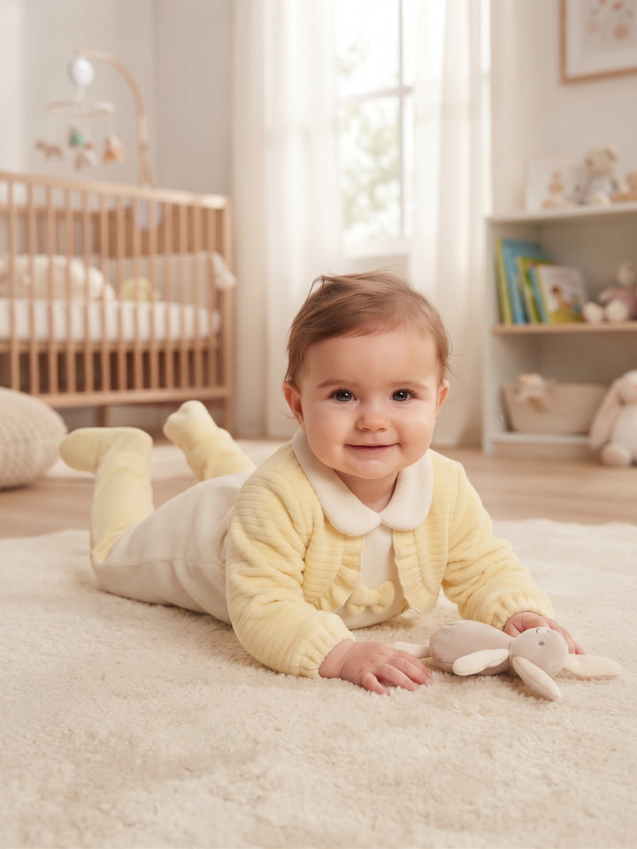Sweet Kitten Layered Baby Sleepsuit