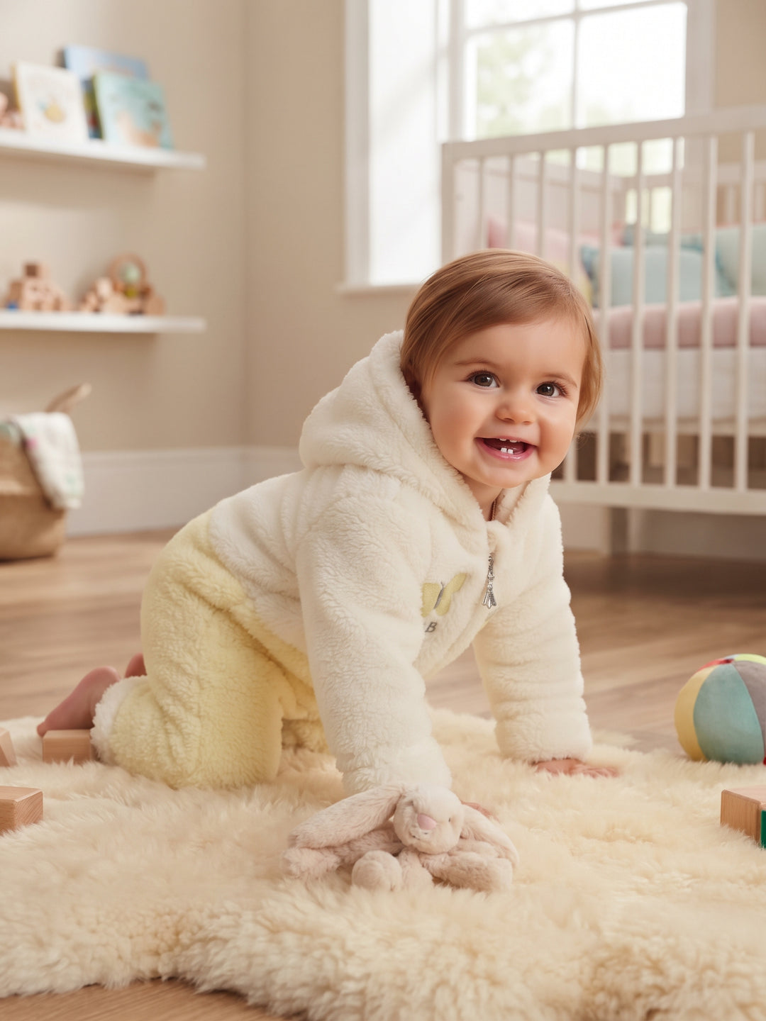 Butterfly Plush Fleece Hooded Onesie