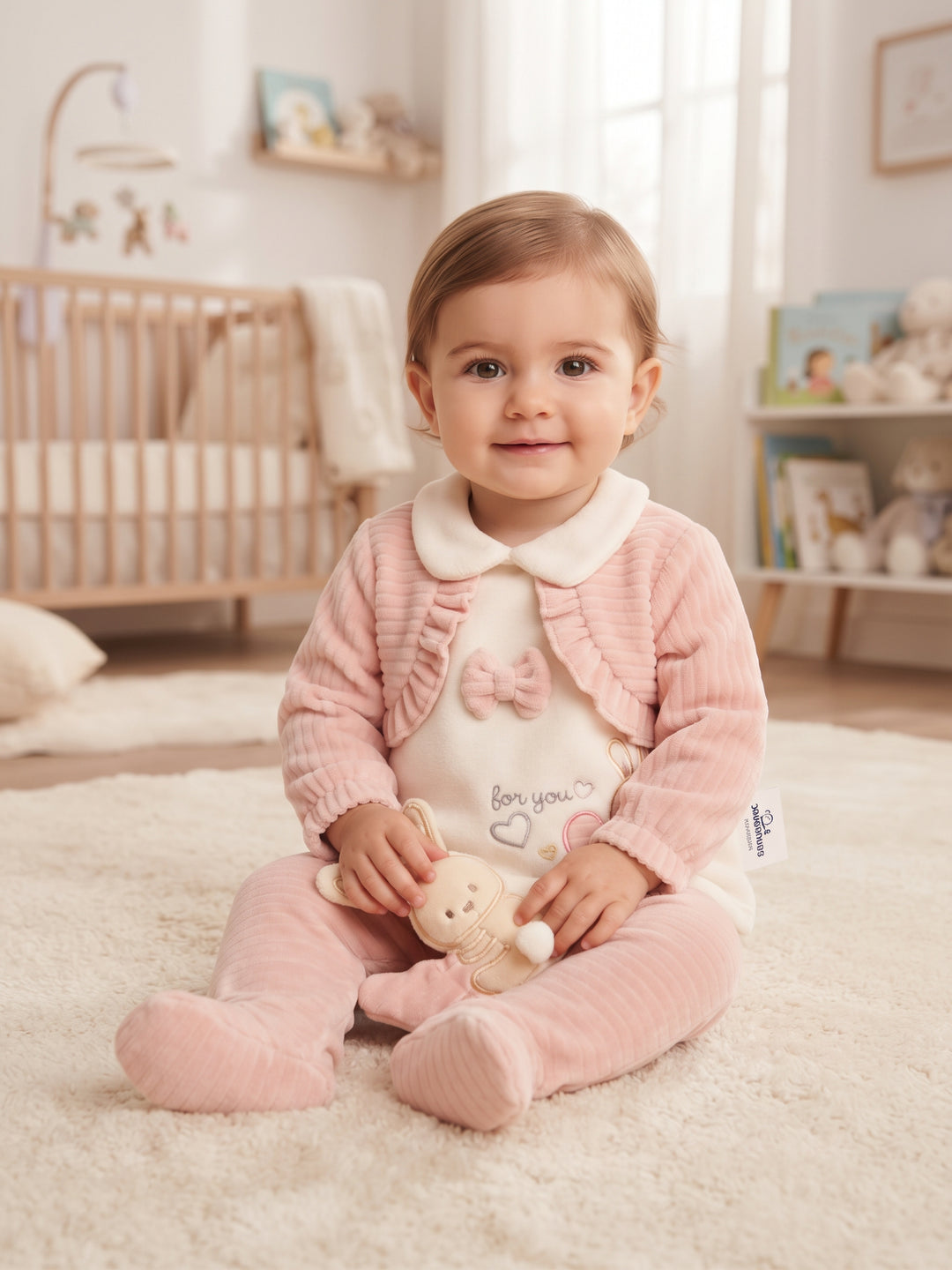 Sweet Kitten Layered Baby Sleepsuit