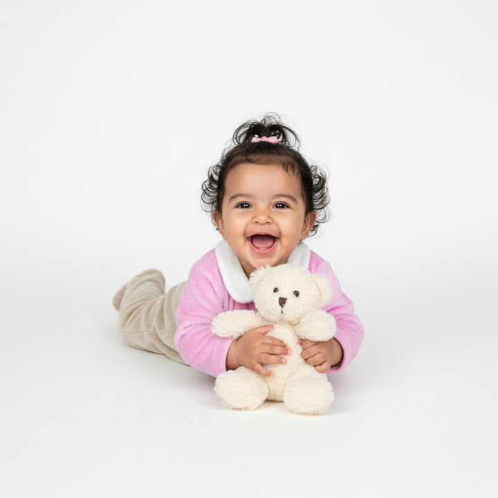 Bicolor Bow-Detail Footed Romper