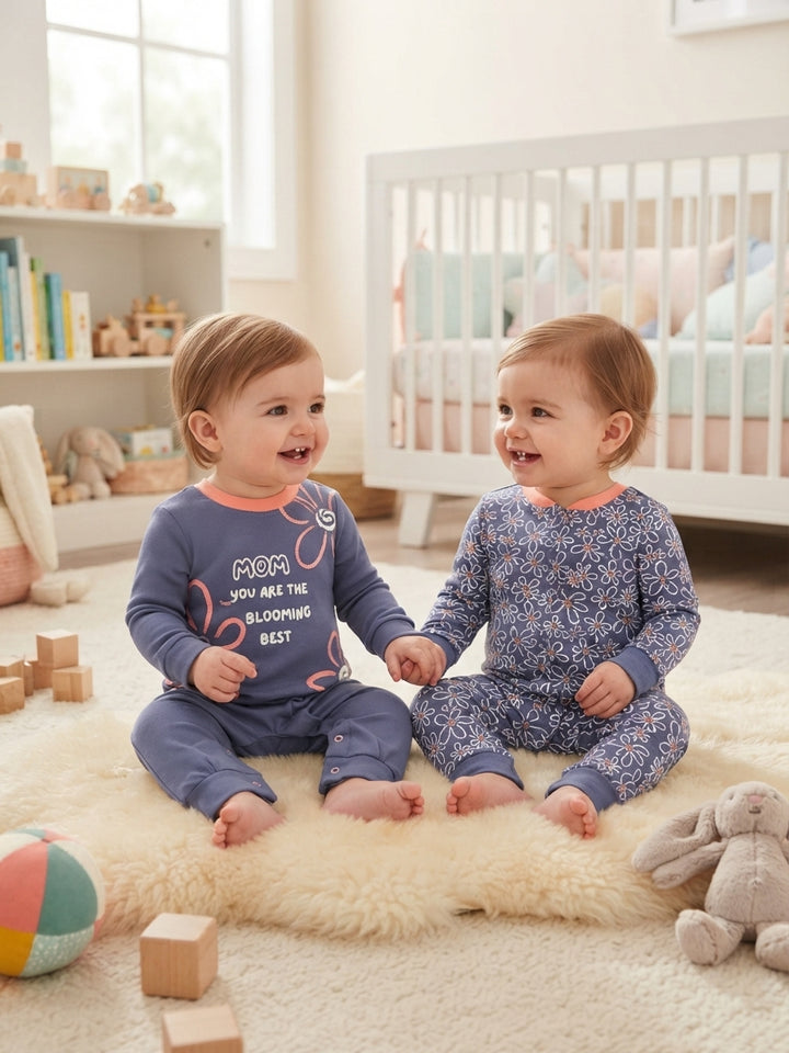 Sweet Floral "Blooming Best" Cotton Baby Outfit
