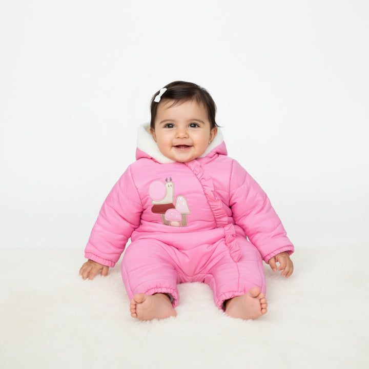 Snail & Mushroom Embroidered Snowsuit