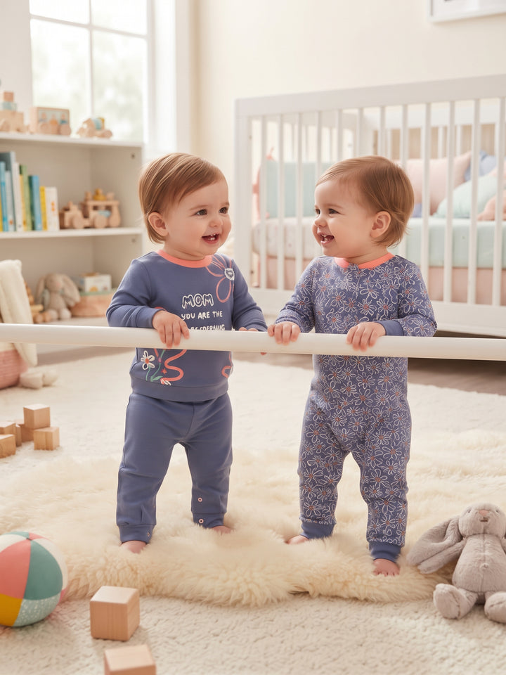 Sweet Floral "Blooming Best" Cotton Baby Outfit