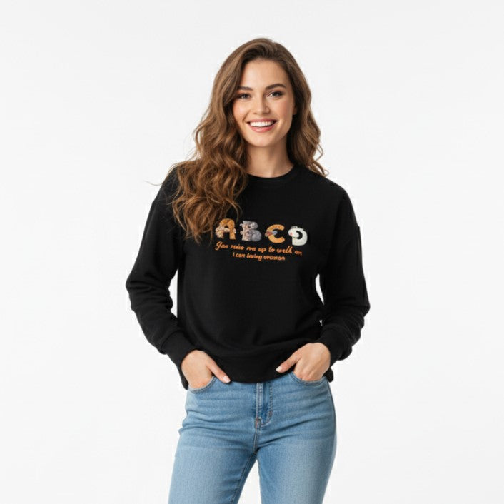 "ABCD" Graphic Oversized T-Shirt