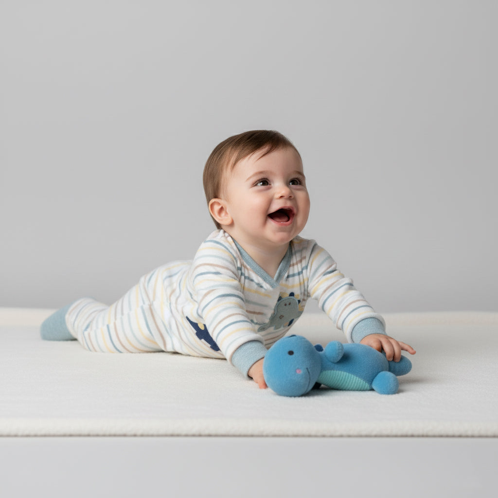 Striped Dino & Hippo Footed Sleeper