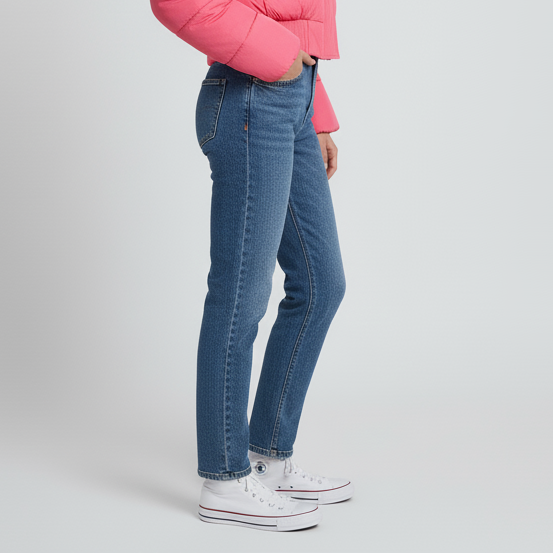 Vintage-Wash Mom Jeans