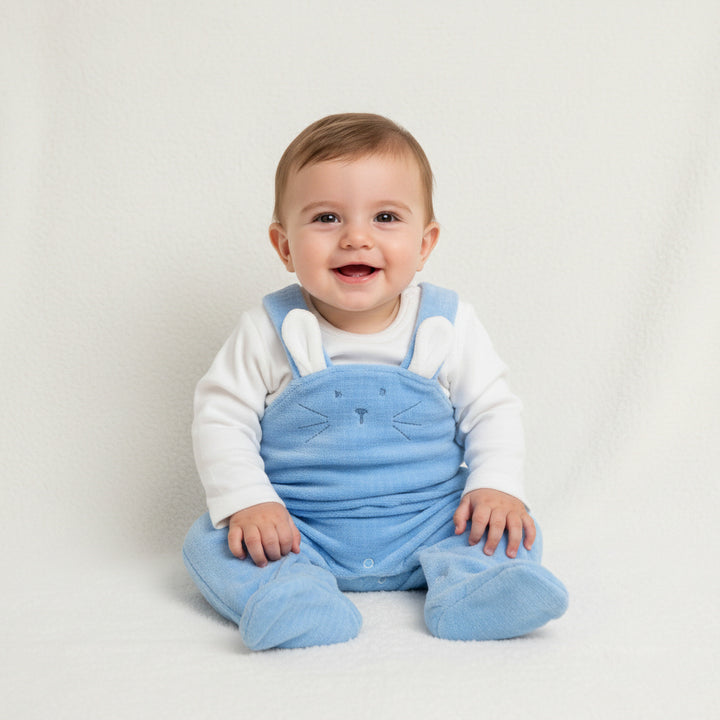 Textured cute Bunny Footie Overall