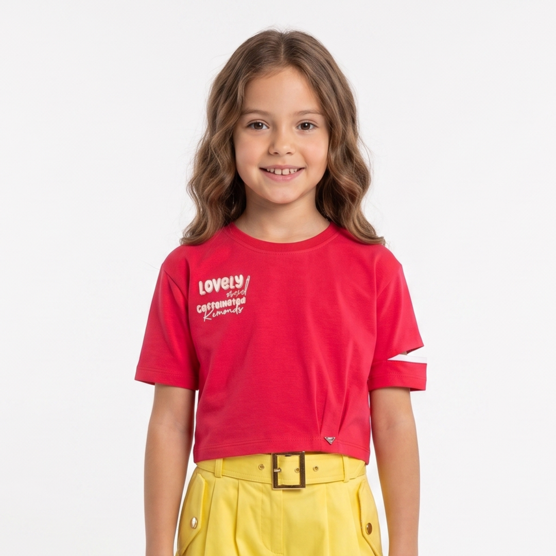 "Lovely & Caffeinated" Cut-Out Sleeve Crop Top