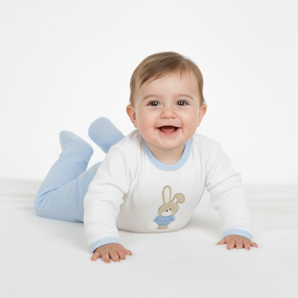 Bunny Top & Ribbed Footie Set