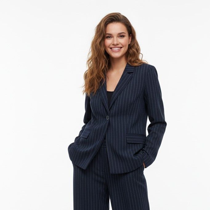 The Classic Pinstripe Tailored Blazer