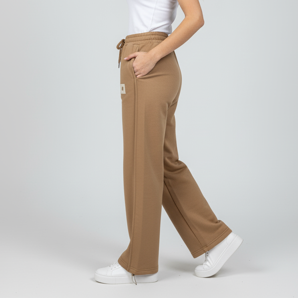 Neutral Wide-Leg Lounge Pants