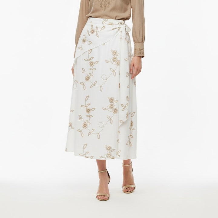 Golden Bloom Wrap Skirt