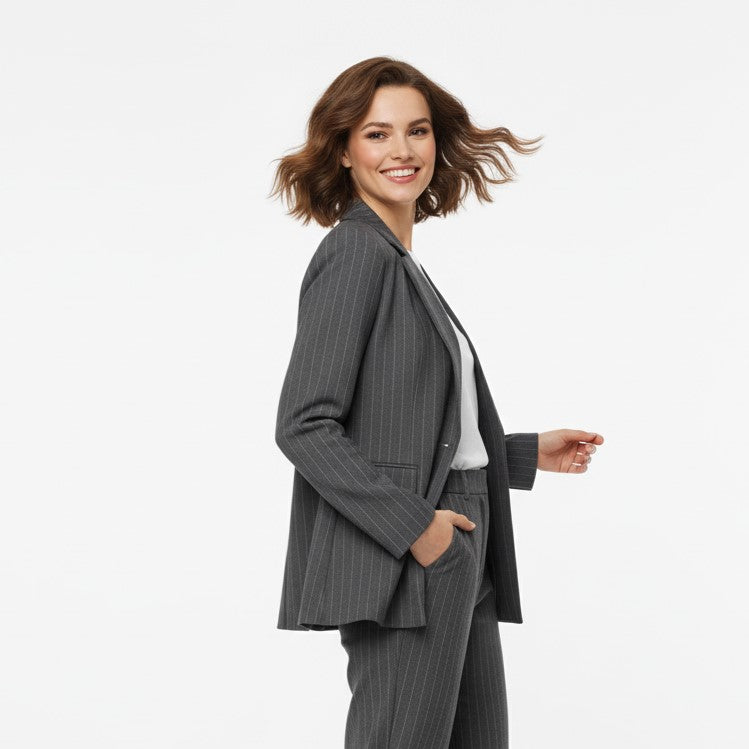 The Classic Pinstripe Tailored Blazer