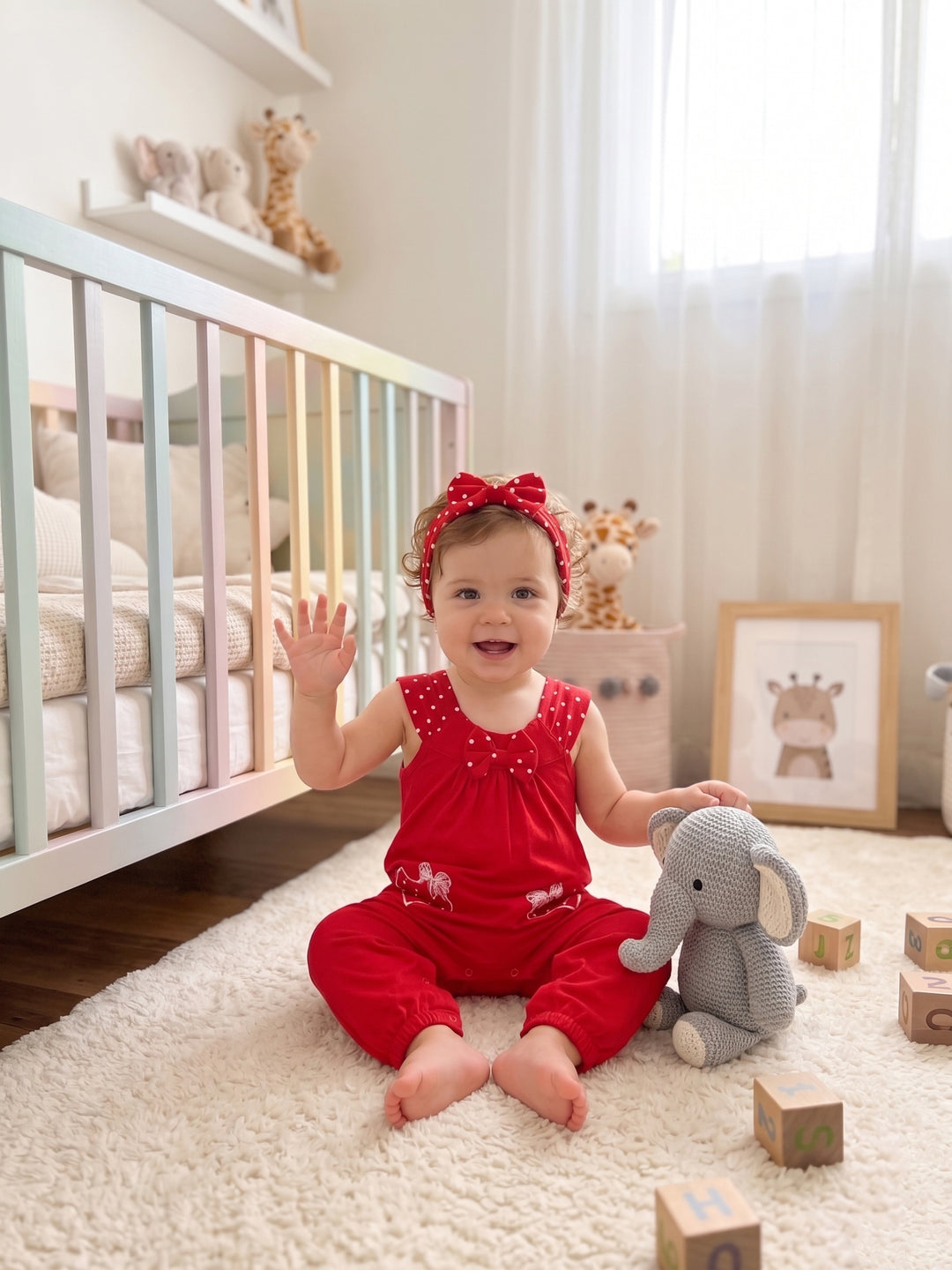Sweetheart Ruby Polka Dot Jumpsuit Set
