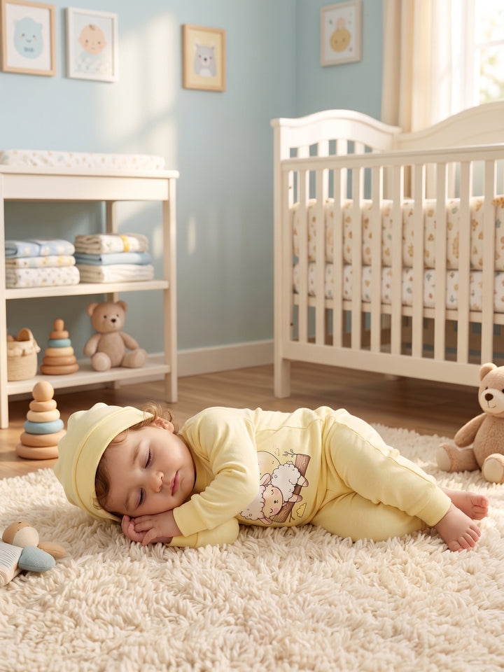 Sleeping Lamb Pastel Yellow Pajama Set